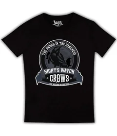 Прикольные футболки: Nights Watch Crows на черной